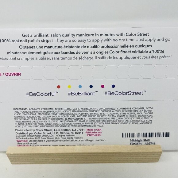 Color Street 100% Real Nail Polish Strips Midnight Shift Blue Glitter 16 Pieces - Picture 5 of 5